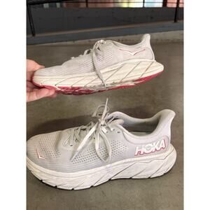 Hoka Arahi 7 Women’s Shoes Size 9 B White Pink Athletic Running Walking